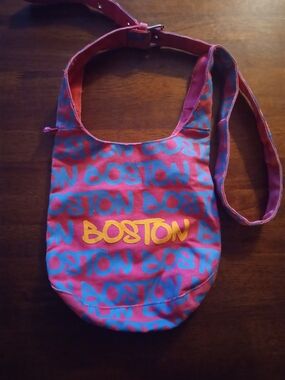Robin Ruth Bright Pink & Blue 'Boston' Graphic Crossbody Bag